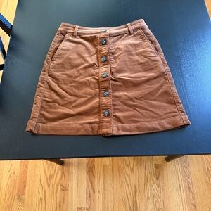 CAbi Brown Corduroy Button Skirt